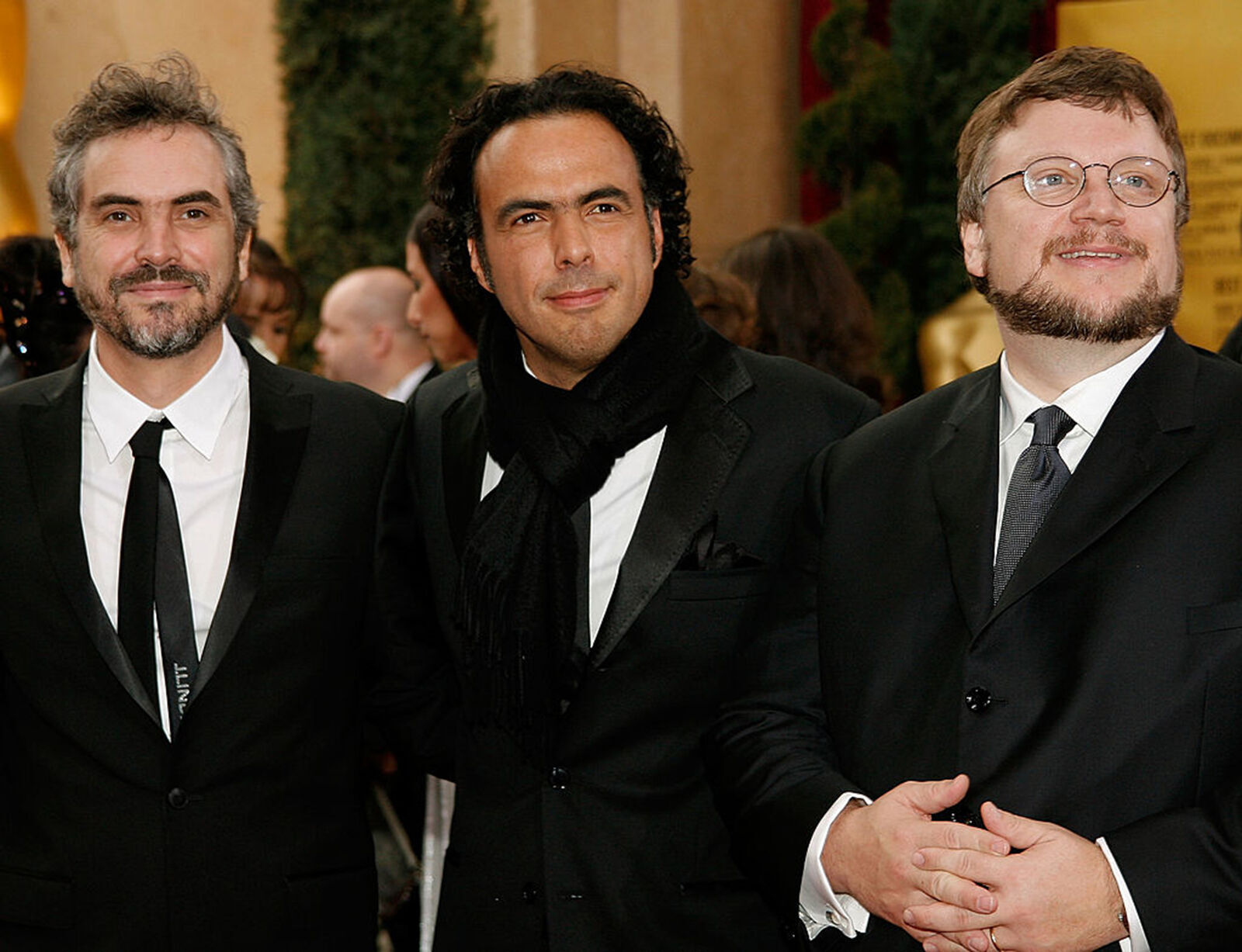 From left, directors Alfonso Cuaron, Alejandro Gonzalez Inarritu and Guillermo del Toro attend the 79th Annual Academy Awards held at the Kodak Theatre on Feb. 25, 2007, in Hollywood, California.